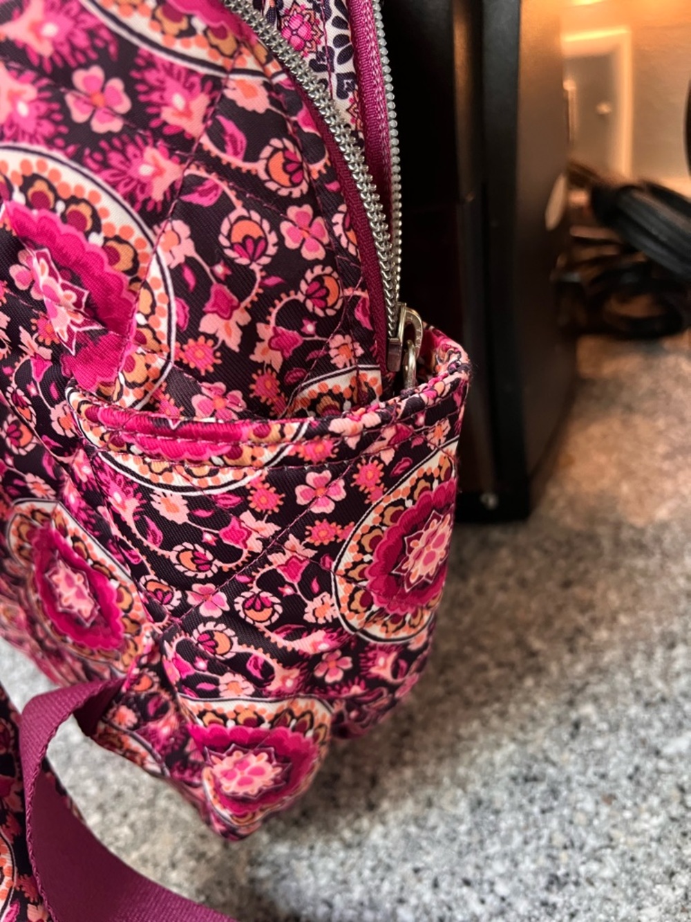 Vera Bradley Raspberry Medallion Small Backpack - Picture 7 of 8